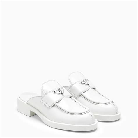 prada white mule|Prada mules for sale.